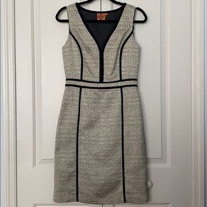 Tory Burch Beige Navy Shift Dress 6